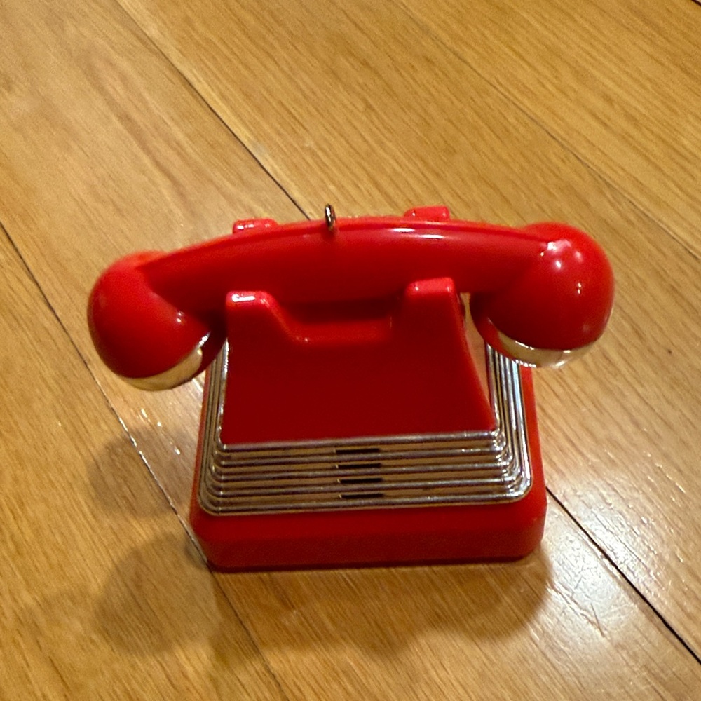 Hallmark Red and Silver Rotary Phone Ornament - Picture 3 of 7
